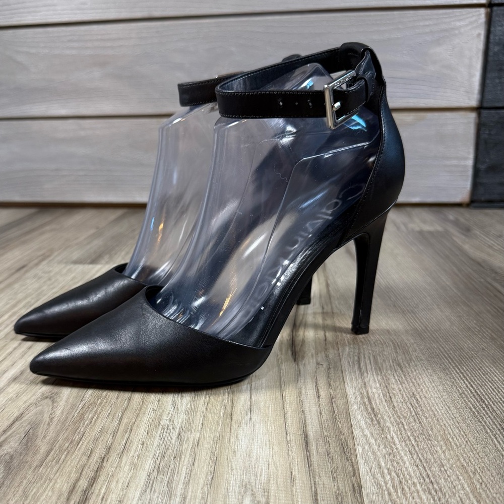 Calvin Klein Black Ankle Strap Heels